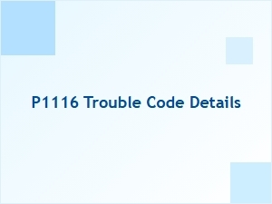 P1116 Code Meaning and Troubleshooting Tips