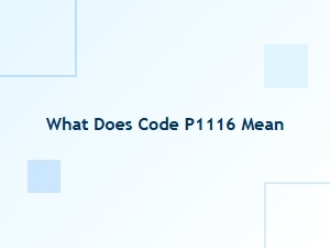 What Does Code P1116 Mean